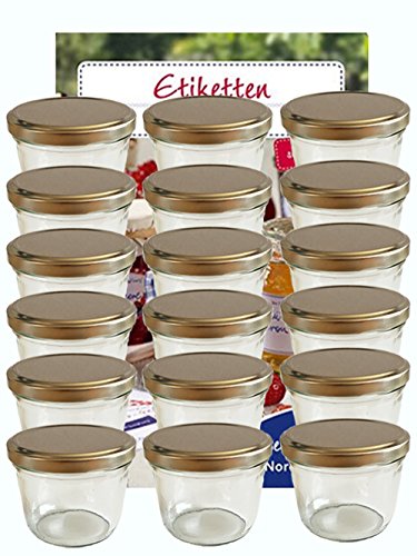 Vorratsgläser-Sturzgläser Set | Menge 25 Stück | Füllmenge 230 ml | mit Schraub-Deckel Deckelfarbe Silber 25 Etiketten NZ zum beschriften | allrounder für Marmeladengläser Einmachgläser Einweckgläser von hocz