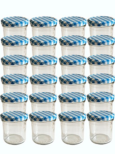 hocz 100 x Marmeladengläser 167ml - Einmachgläser Blau Kariert TO 66 - Einweckgläser mit Schraub-Deckel - Einkochgläser klein - Made in Germany hocz 100 x Marmeladengläser 167ml - Einmachgläser Blau Kariert TO 66 - Einweckgläser mit Schraub-Deckel - Einkochgläser klein - Made in Germany von hocz