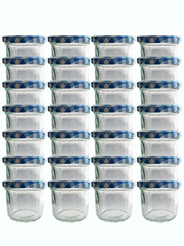 hocz 100 x Marmeladengläser 125ml - Einmachgläser Blau Kariert TO 66 mit ETIKETTEN - Einweckgläser mit Schraub-Deckel - Einkochgläser klein Früchte hocz 100 x Marmeladengläser 125ml - Einmachgläser Blau Kariert TO 66 mit ETIKETTEN - Einweckgläser mit Schraub-Deckel - Einkochgläser klein Früchte von hocz