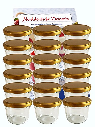 hocz 100 x Marmeladengläser 230ml - Einmachgläser Gold TO 82 - Einweckgläser mit Schraub-Deckel - Einkochgläser klein - Made in Germany von hocz