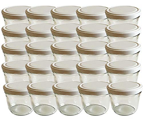 hocz 100 x Marmeladengläser 230ml - Einmachgläser Weiß TO 82 - Einweckgläser mit Schraub-Deckel - Einkochgläser klein - Made in Germany von hocz
