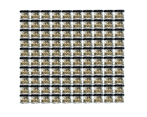hocz 120er Set Sturzgläser Mini Gläser | Füllmenge 30 ml | Deckelfarbe Schwarz | To 43 Rundgläser Marmeladengläser Obstgläser Einweckgläser Honig Gläser Einmachgläser Probiergläser, Imker von hocz