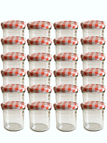 hocz 20 x Marmeladengläser 167ml - Einmachgläser Rot Kariert TO 66 - Einweckgläser mit Schraub-Deckel - Einkochgläser klein - Made in Germany hocz 20 x Marmeladengläser 167ml - Einmachgläser Rot Kariert TO 66 - Einweckgläser mit Schraub-Deckel - Einkochgläser klein - Made in Germany von hocz