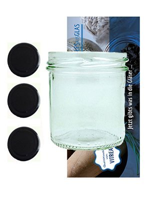 hocz 25 Sturzgläser 167 ml Marmeladengläser Einmachgläser Einweckgläser To 66 Schwarzer Deckel von hocz