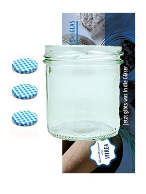hocz 25 Sturzgläser 167 ml Marmeladengläser Einmachgläser Einweckgläser To 66 Blau Karrierte Deckel von hocz