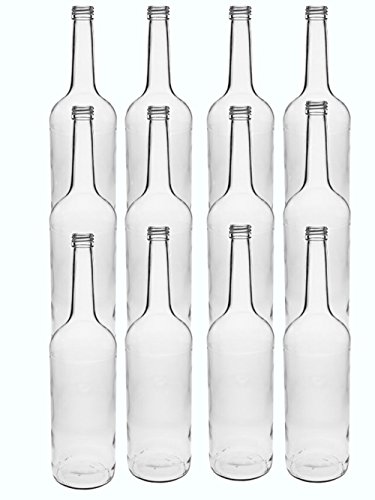 hocz 6 Set Glasflaschen Set mit Schraubverschluss | Füllmenge 1000 ml | Gold | Typ Gerad | Saftflaschen Likörflaschen Grappa Likörflaschen (6 Stück) von hocz