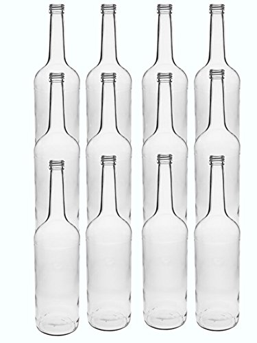 hocz 10 Set Glasflaschen Set mit Schraubverschluss | Füllmenge 1000 ml | Typ Gerad | Gold | Saftflaschen Likörflaschen Likörflaschen (10 Stück) von hocz