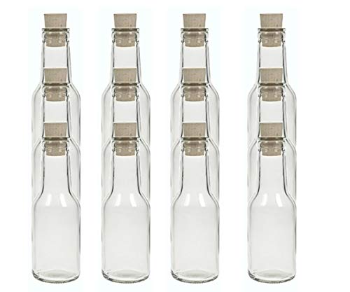 hocz Glasflaschen Set mit Press-korken | 6/8/10 teilig | Füllmenge 150 ml | Feinkost Korkverschluss Likörflasche Ölflasche Glasflasche (8 Stück) von hocz