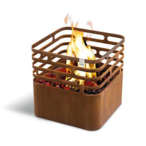 höfats - Cube Feuerkorb - Feuerschale, Grill, Hocker und Tisch - Feuerstelle für Garten und Terrasse - Corten-Stahl - Rost-Optik - mit integrierter Löschfunktion von höfats