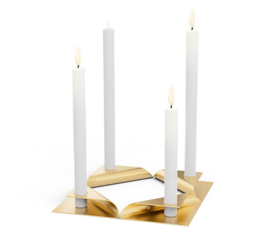 höfats Kerzenhalter SQUARE CANDLE (Kerzenhalter aus Edelstahl für Stabkerze 20-24mm, 4 St., einzeln oder im 4er Set erhältlich, aus Edelstahl) von höfats