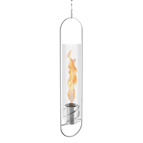 höfats - Spin Hängefeuer 120 Silber - Schwebendes Feuer für Indoor und Outdoor - Windlicht, Bioethanolkamin, Bioethanolfeuer aus Edelstahl von höfats
