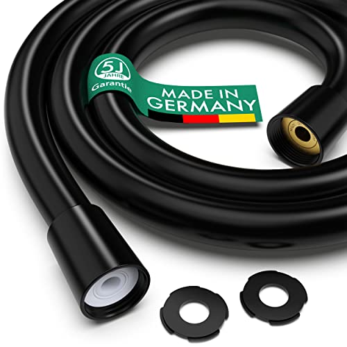 hoffmann Duschschlauch 160cm Blackline mit Verdrehschutz | Standard 1/2" Anschluss | Flexibel & Knickfest | Trinkwassergeprüft | Made in Germany von hoffmann Made in Germany