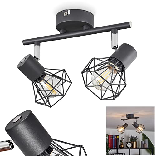 HOFSTEIN Deckenleuchte Gullspang, Deckenlampe aus Metall in Anthrazit, 2-flammig, mit verstellbaren Strahlern, 2 x E14-Fassung, moderner Spot mit Gittern, ohne Leuchtmittel von HOFSTEIN