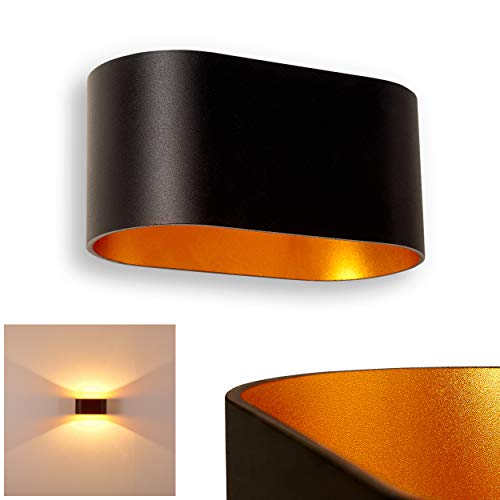 HOFSTEIN Wandlampe Dapp aus Metall in Schwarz/Gold, moderne Wandleuchte mit Lichteffekt, 1 x G9-Fassung, Innenwandleuchte mit Up & Down-Effekt, ohne Leuchtmittel von HOFSTEIN
