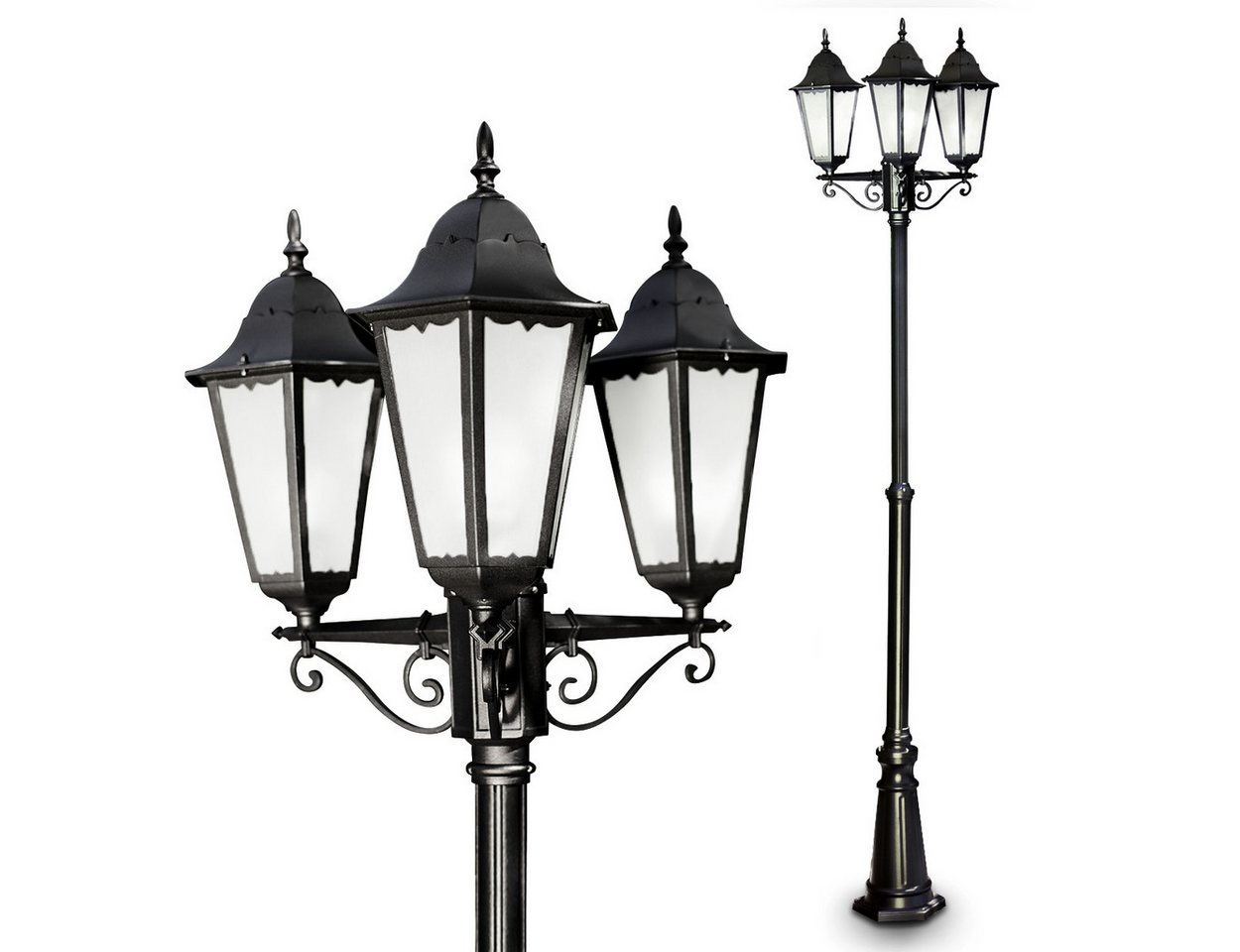 hofstein Außen-Stehlampe »Fabiano« Außenleuchte Kandelaber, antiker Look, Aluguss Schwarz matt, ohne Leuchtmittel, Aluguss in Schwarz matt Milchglas-Scheiben, verstellbar, E27, IP44 hofstein Außen-Stehlampe »Fabiano« Außenleuchte Kandelaber, antiker Look, Aluguss Schwarz matt, ohne Leuchtmittel, Aluguss in Schwarz matt Milchglas-Scheiben, verstellbar, E27, IP44 von hofstein