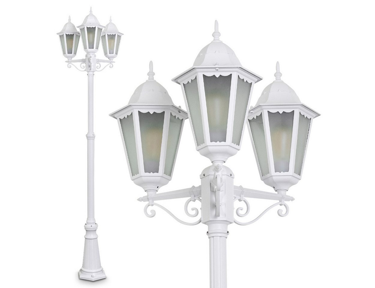 hofstein Außen-Stehlampe »Fabiano« Außenleuchte Kandelaber in antikem Look, Aluguss in Weiß, ohne Leuchtmittel, mit Milchglas-Scheiben, 3-armig, höhenverstellbar, E27, IP44 hofstein Außen-Stehlampe »Fabiano« Außenleuchte Kandelaber in antikem Look, Aluguss in Weiß, ohne Leuchtmittel, mit Milchglas-Scheiben, 3-armig, höhenverstellbar, E27, IP44 von hofstein