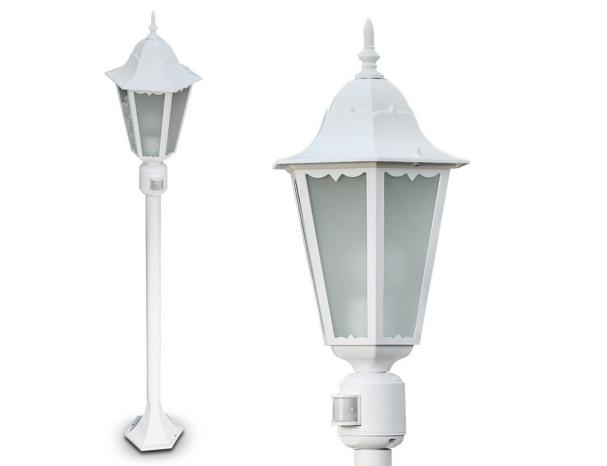 hofstein Außen-Stehlampe »Fabiano« Außenleuchte mit Bewegungsmelder, Aluguss in Weiß, ohne Leuchtmittel, mit Milchglas-Scheiben, Wegeleuchte 122cm, E27, IP44 hofstein Außen-Stehlampe »Fabiano« Außenleuchte mit Bewegungsmelder, Aluguss in Weiß, ohne Leuchtmittel, mit Milchglas-Scheiben, Wegeleuchte 122cm, E27, IP44 von hofstein
