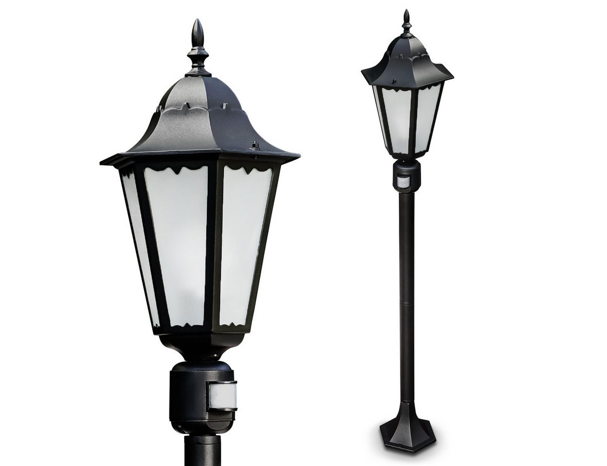 hofstein Außen-Stehlampe »Fabiano« Außenstehleuchte mit Bewegungsmelder, Aluguss schwarz matt, ohne Leuchtmittel, mit Klarglas-Scheiben, Wegeleuchte 122cm, E27, je max. 100 Watt, IP44 hofstein Außen-Stehlampe »Fabiano« Außenstehleuchte mit Bewegungsmelder, Aluguss schwarz matt, ohne Leuchtmittel, mit Klarglas-Scheiben, Wegeleuchte 122cm, E27, je max. 100 Watt, IP44 von hofstein