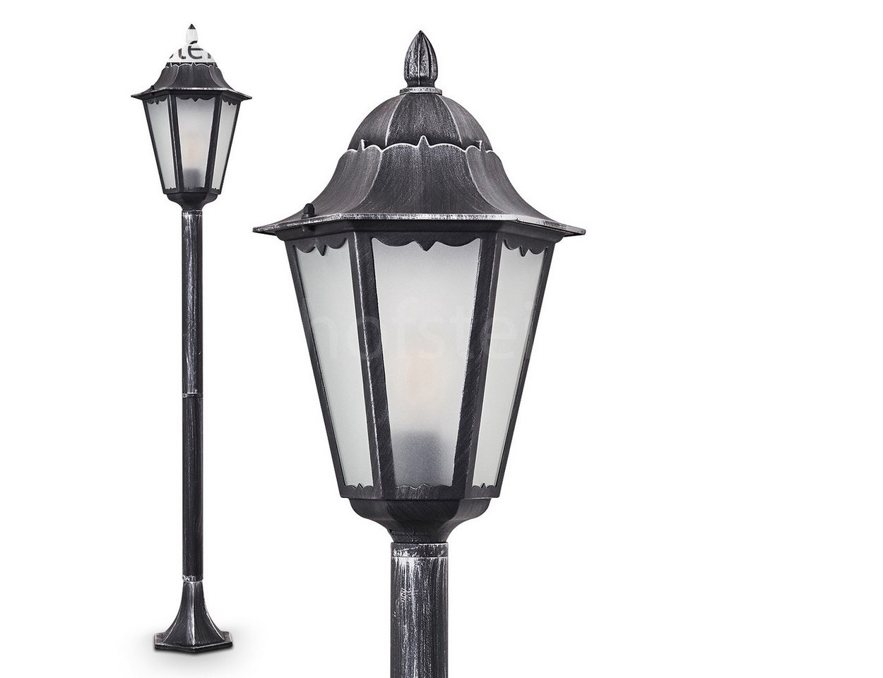 hofstein Außen-Stehlampe »Ganna« Außenleuchte Wegeleuchte in antikem Look, ohne Leuchtmittel, Aluguss in Schwarz/Silber mit Klarglas-Scheiben, E27, IP44 hofstein Außen-Stehlampe »Ganna« Außenleuchte Wegeleuchte in antikem Look, ohne Leuchtmittel, Aluguss in Schwarz/Silber mit Klarglas-Scheiben, E27, IP44 von hofstein