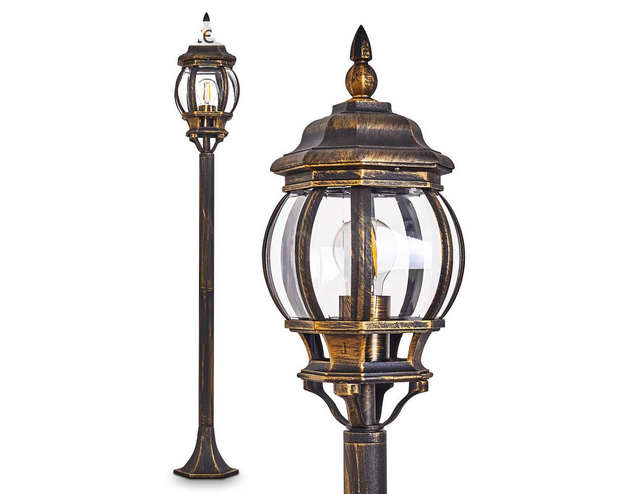 hofstein Außen-Stehlampe »Meyen« Außenleuchte Wegeleuchte in antikem Look, ohne Leuchtmittel, Aluguss in Braun/Gold mit Kunststoff-Scheiben, E27, IP44 hofstein Außen-Stehlampe »Meyen« Außenleuchte Wegeleuchte in antikem Look, ohne Leuchtmittel, Aluguss in Braun/Gold mit Kunststoff-Scheiben, E27, IP44 von hofstein
