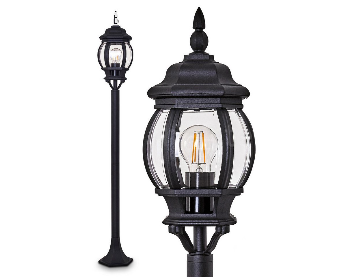 hofstein Außen-Stehlampe »Meyen« Außenleuchte Wegeleuchte in antikem Look, ohne Leuchtmittel, Aluguss in Schwarz mit Kunststoff-Scheiben, E27, IP44 hofstein Außen-Stehlampe »Meyen« Außenleuchte Wegeleuchte in antikem Look, ohne Leuchtmittel, Aluguss in Schwarz mit Kunststoff-Scheiben, E27, IP44 von hofstein