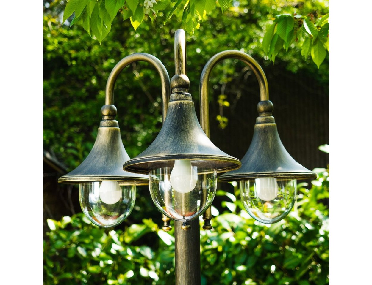 hofstein Außen-Stehlampe »Paraolo« Außenleuchte Kandelaber in antikem Look, ohne Leuchtmittel, Metall in Gold/Braun,Wegeleuchte 225cm, Vintage Gartenlampe, E27,IP44 hofstein Außen-Stehlampe »Paraolo« Außenleuchte Kandelaber in antikem Look, ohne Leuchtmittel, Metall in Gold/Braun,Wegeleuchte 225cm, Vintage Gartenlampe, E27,IP44 von hofstein