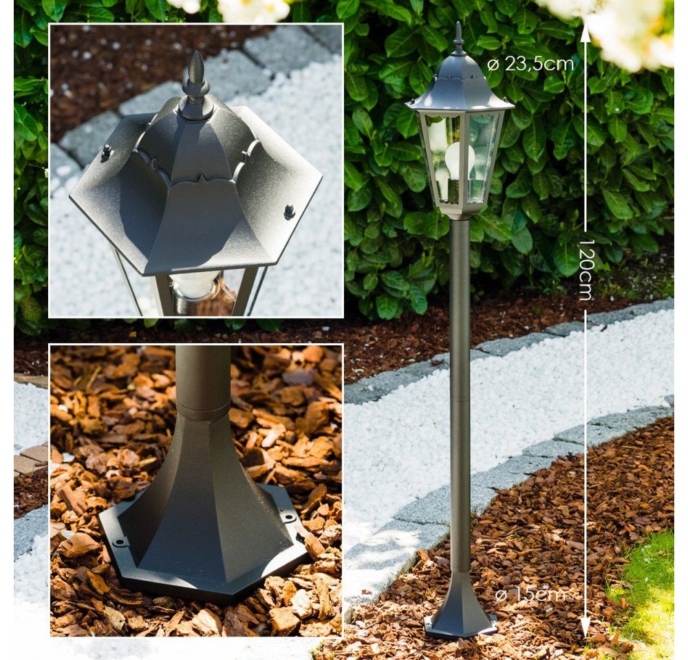 hofstein Außen-Stehlampe »Riano« Außenleuchte Stehleuchte, Aluguss Schwarz, Milchglas-Scheiben, ohne Leuchtmittel, Wegeleuchte 120cm, Retro/Vintage Gartenlampe, E27, IP44 hofstein Außen-Stehlampe »Riano« Außenleuchte Stehleuchte, Aluguss Schwarz, Milchglas-Scheiben, ohne Leuchtmittel, Wegeleuchte 120cm, Retro/Vintage Gartenlampe, E27, IP44 von hofstein