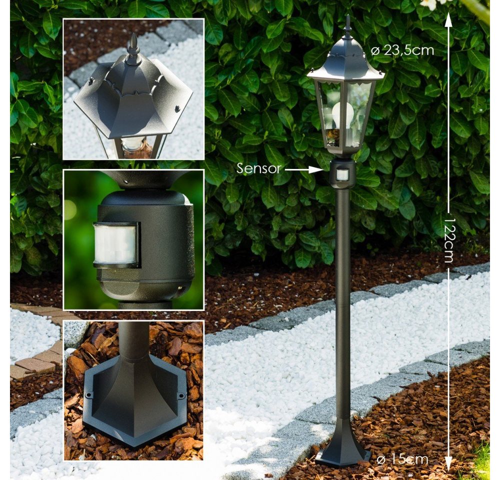 hofstein Außen-Stehlampe »Riano« Außenstehleuchte mit Bewegungsmelder, in antikem Look, Aluguss, ohne Leuchtmittel, schwarz matt, Wegeleuchte 122cm, Retro/Vintage Gartenlampe, E27, IP44 hofstein Außen-Stehlampe »Riano« Außenstehleuchte mit Bewegungsmelder, in antikem Look, Aluguss, ohne Leuchtmittel, schwarz matt, Wegeleuchte 122cm, Retro/Vintage Gartenlampe, E27, IP44 von hofstein