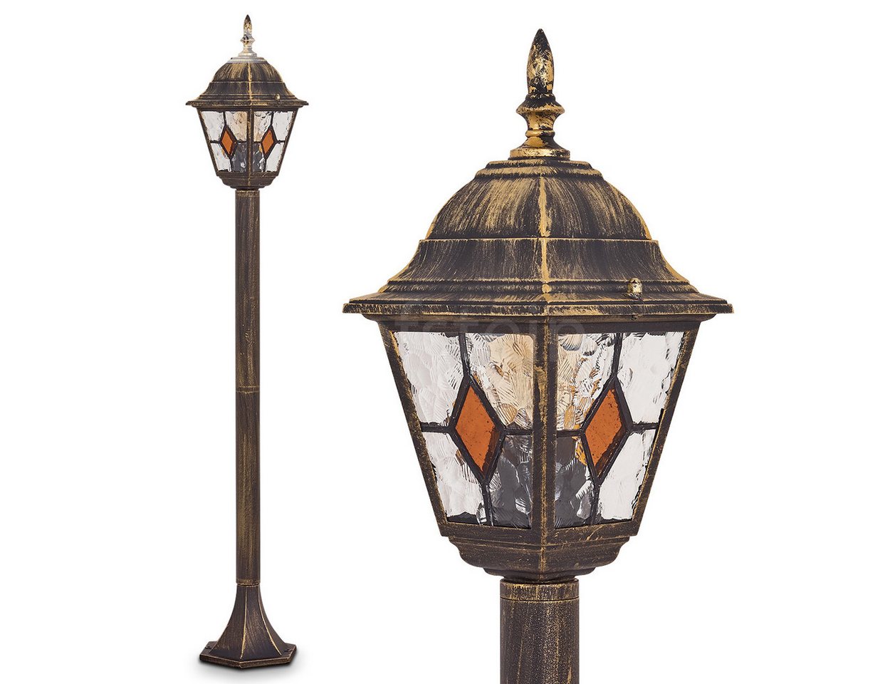 hofstein Außen-Stehlampe »Tuili« Außenleuchte Kandelaber in antikem Look, ohne Leuchtmittel, Aluguss in Braun/Gold mit Klarglas-Scheiben, E27IP44 hofstein Außen-Stehlampe »Tuili« Außenleuchte Kandelaber in antikem Look, ohne Leuchtmittel, Aluguss in Braun/Gold mit Klarglas-Scheiben, E27IP44 von hofstein