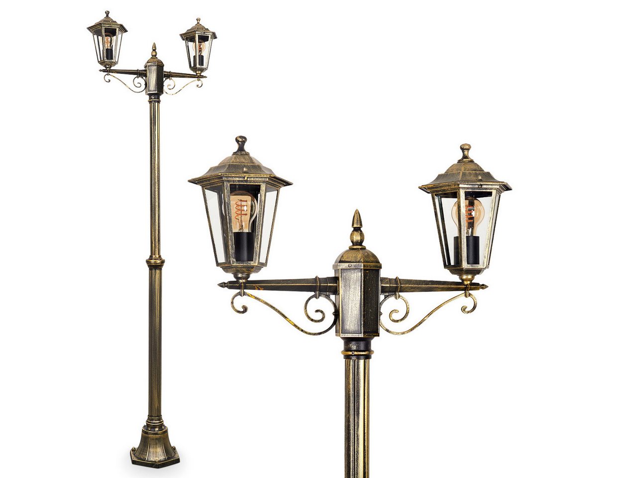 hofstein Außen-Stehlampe Wegeleuchte aus Metall/Glas in Goldfarben-Braun/Klar, ohne Leuchtmittel, Kandelaber, Gartenbeleuchtung IP44, 2xE27, ohne Leuchtmittel hofstein Außen-Stehlampe Wegeleuchte aus Metall/Glas in Goldfarben-Braun/Klar, ohne Leuchtmittel, Kandelaber, Gartenbeleuchtung IP44, 2xE27, ohne Leuchtmittel von hofstein