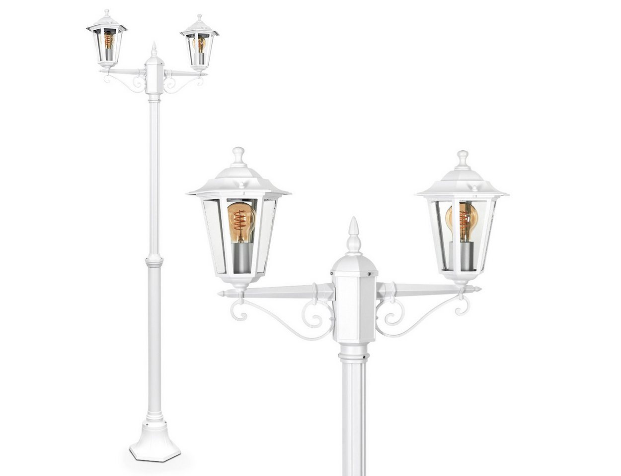 hofstein Außen-Stehlampe Wegeleuchte aus Metall/Glas in Weiß/Klar, ohne Leuchtmittel, Kandelaber, Gartenbeleuchtung IP44, 2xE27, ohne Leuchtmittel hofstein Außen-Stehlampe Wegeleuchte aus Metall/Glas in Weiß/Klar, ohne Leuchtmittel, Kandelaber, Gartenbeleuchtung IP44, 2xE27, ohne Leuchtmittel von hofstein