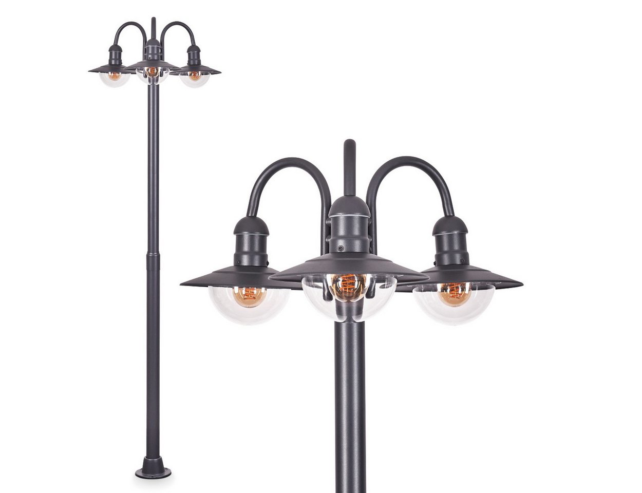 hofstein Außen-Stehlampe Wegeleuchte aus Metall/Milchglas in Anthrazit/Klar, ohne Leuchtmittel, Kandelaber 3-flammig in Look, 200cm, IP44, 3 x E27, ohne Leuchtmittel hofstein Außen-Stehlampe Wegeleuchte aus Metall/Milchglas in Anthrazit/Klar, ohne Leuchtmittel, Kandelaber 3-flammig in Look, 200cm, IP44, 3 x E27, ohne Leuchtmittel von hofstein