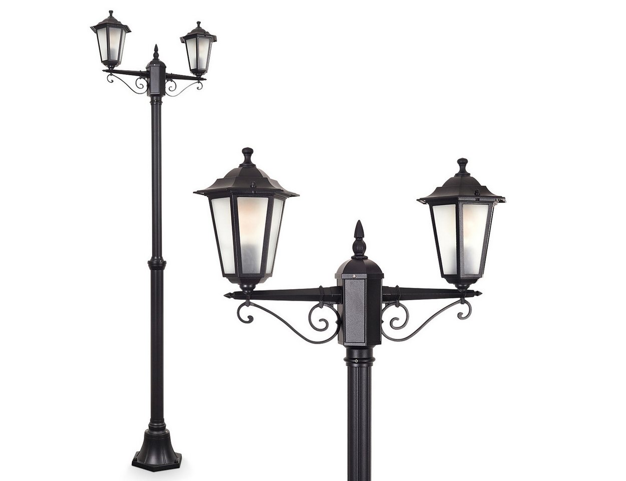 hofstein Außen-Stehlampe Wegeleuchte aus Metall/Milchglas in Schwarz/Weiß, ohne Leuchtmittel, Kandelaber, Gartenbeleuchtung IP44, 2xE27, ohne Leuchtmittel hofstein Außen-Stehlampe Wegeleuchte aus Metall/Milchglas in Schwarz/Weiß, ohne Leuchtmittel, Kandelaber, Gartenbeleuchtung IP44, 2xE27, ohne Leuchtmittel von hofstein