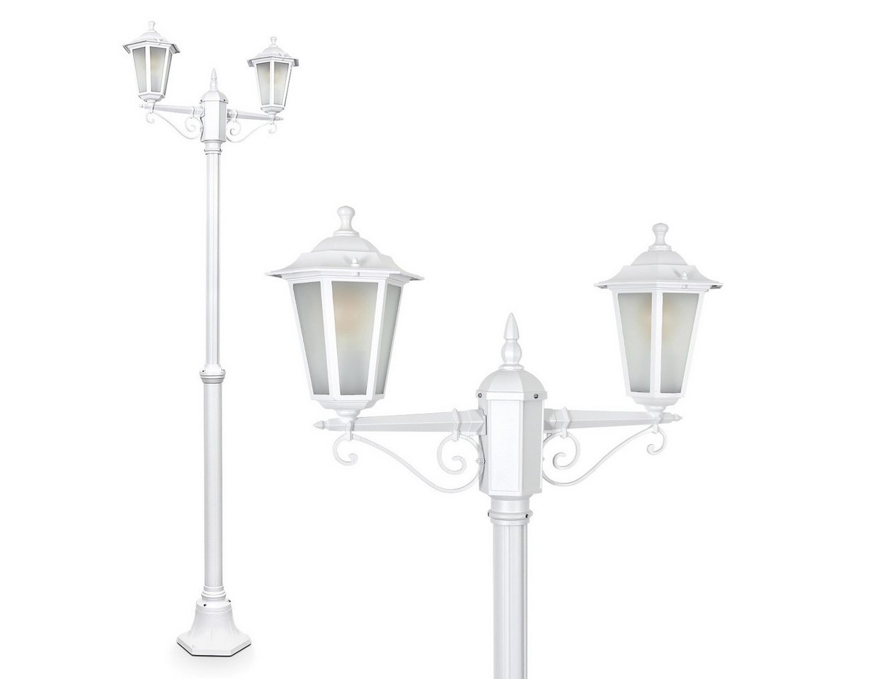 hofstein Außen-Stehlampe Wegeleuchte aus Metall/Milchglas in Weiß, ohne Leuchtmittel, Kandelaber, Gartenbeleuchtung IP44, 2xE27, ohne Leuchtmittel hofstein Außen-Stehlampe Wegeleuchte aus Metall/Milchglas in Weiß, ohne Leuchtmittel, Kandelaber, Gartenbeleuchtung IP44, 2xE27, ohne Leuchtmittel von hofstein