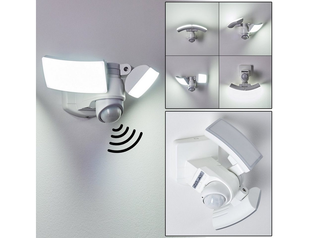 hofstein Außen-Wandleuchte LED Sensor Aussen Wand Lampe weiß Balkon Hof Terrassen Haus Tür von hofstein