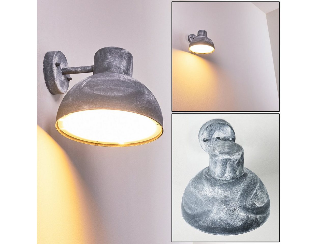 hofstein Außen-Wandleuchte »Ronchi« Außenwandlampe Wandlampe aus Metall/Kunststoff in Blau/Weiß, ohne Leuchtmittel, E27, Außenmit Lichteffekt von hofstein