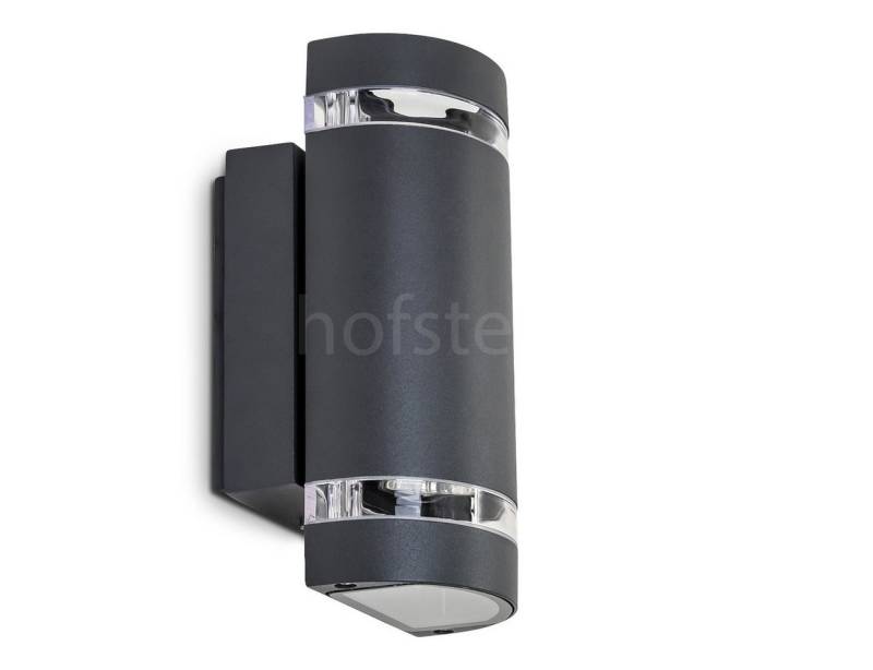 hofstein Außen-Wandleuchte »Serreta« Außenwandlampe aus Metall in dunkelgrau, Kunststoff-Scheiben, ohne Leuchtmittel, m. GU10, Außenleuchte mit Up & Down-Effekt von hofstein