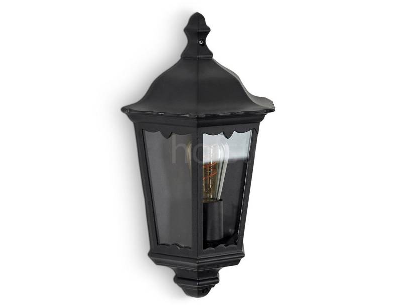 hofstein Außen-Wandleuchte »Viano« Wandlampe in antikem Look aus Metall/Glas in Schwarz-matt/Klar, ohne Leuchtmittel, Wandleuchte m. E27, Außenleuchte von hofstein