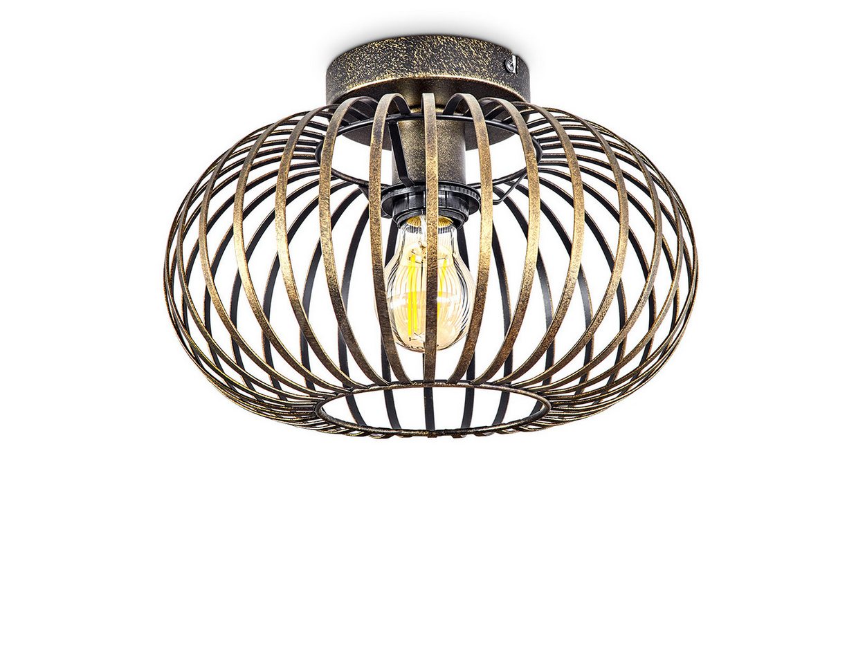hofstein Deckenleuchte »Aidone« Deckenlampe aus Metall in Gold-antik/Schwarz, ohne Leuchtmittel, mit Gitterschirm, Ø30cm, E27, Moderne Leuchte mit Lichtspiel hofstein Deckenleuchte »Aidone« Deckenlampe aus Metall in Gold-antik/Schwarz, ohne Leuchtmittel, mit Gitterschirm, Ø30cm, E27, Moderne Leuchte mit Lichtspiel von hofstein
