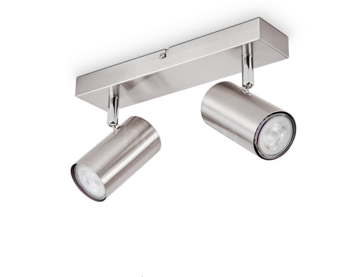 hofstein Deckenleuchte »Gambellara« moderne Deckenlampe aus Metall in Nickel-matt/Chrom, ohne Leuchtmittel, 2 verstellbare Spots, 2xGU10 von hofstein