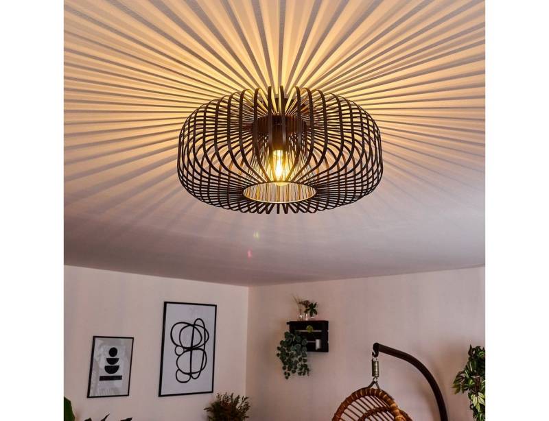 hofstein Deckenleuchte »Pieris« runde Deckenlampe aus Metall in Schwarz, ohne Leuchtmittel, E27, Retro-Leuchte mit Lichteffekt durch Gitter-Optik hofstein Deckenleuchte »Pieris« runde Deckenlampe aus Metall in Schwarz, ohne Leuchtmittel, E27, Retro-Leuchte mit Lichteffekt durch Gitter-Optik von hofstein