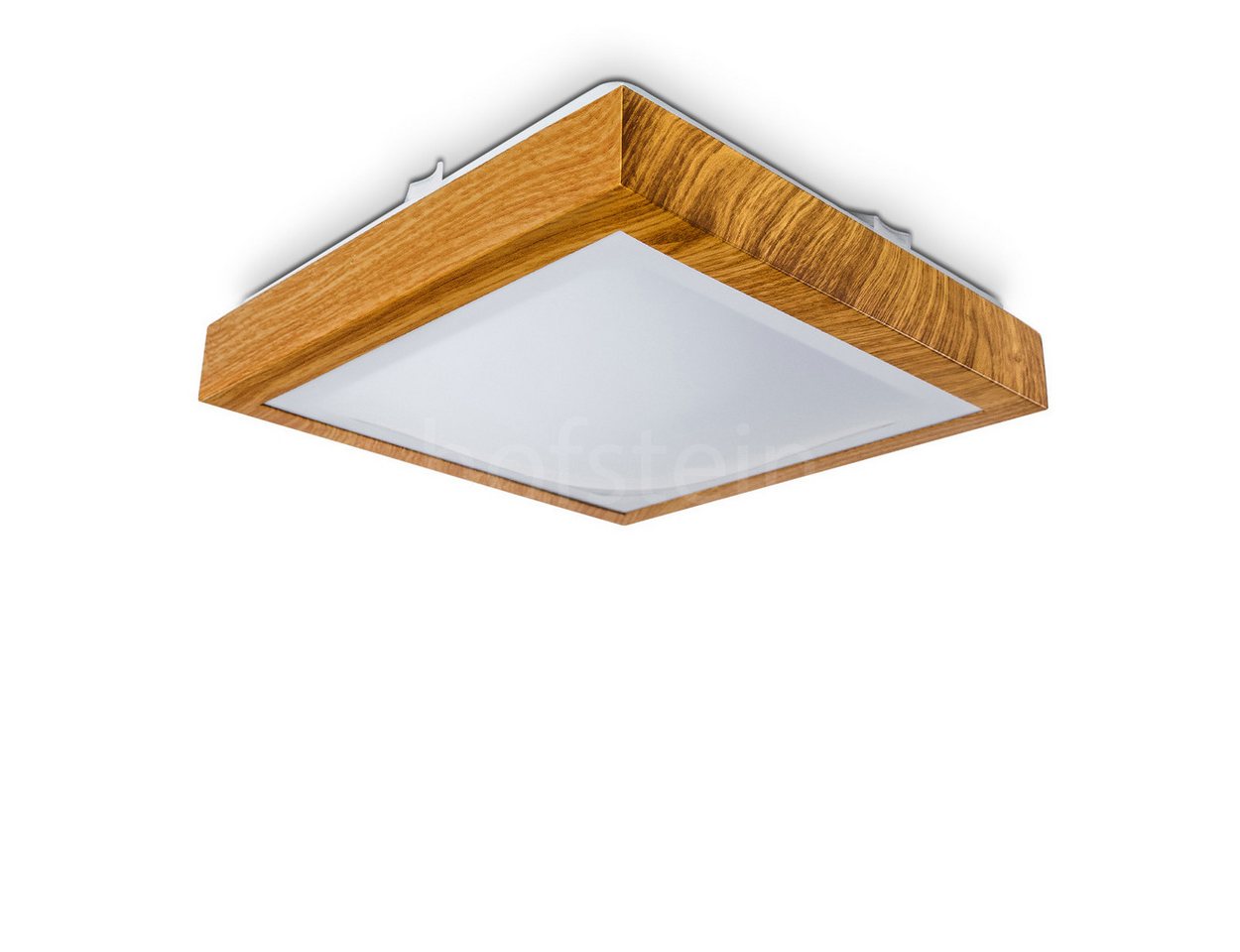 hofstein Deckenleuchte »Rosola« eckige aus Metall in moderner Holz-Optik, 3000 Kelvin, 12 Watt, 900 Lumen, IP44, auch für das Badezimmer geeignet von hofstein