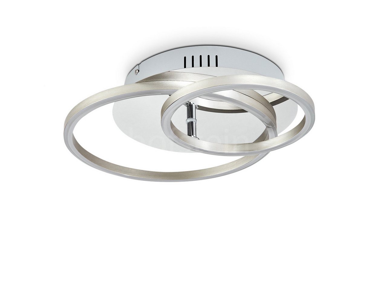 hofstein Deckenleuchte »Sarzanello« dimmbare Deckenlampe, Metall/Kunststoff, Nickel-matt/Weiß, 3000 Kelvin, 2400 Lumen, dimmbar über Lichtschalter, Memory-Funktion von hofstein