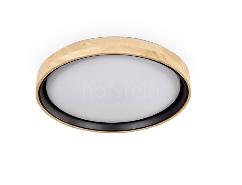 hofstein Deckenleuchte dimmbare Deckenleuchte aus Holz/Metall/Kunststoff in Natur/Weiß, LED wechselbar, 2700-6500 Kelvin, dimmbar über Fernbedienung, LED, (40cm), auch für Badezimmer, IP44 von hofstein