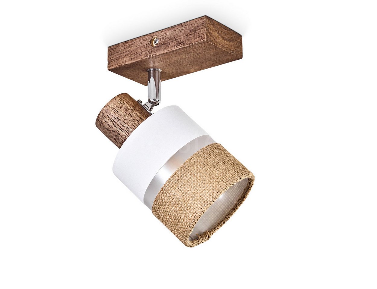 hofstein Deckenleuchte moderne Deckenlampe aus Holz/Metall/Leinen in Dunkelbraun/Natur/Weiß, ohne Leuchtmittel, 1-flammig mit verstellbarem Strahler, 1 x E14, ohne Leuchtmittel hofstein Deckenleuchte moderne Deckenlampe aus Holz/Metall/Leinen in Dunkelbraun/Natur/Weiß, ohne Leuchtmittel, 1-flammig mit verstellbarem Strahler, 1 x E14, ohne Leuchtmittel von hofstein