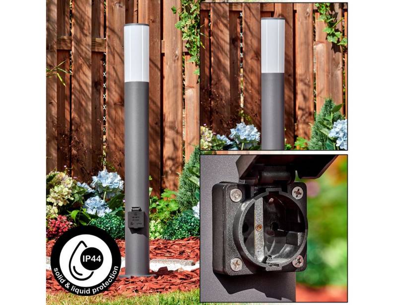 hofstein Pollerleuchte Außenwegeleuchte aus Metall/Kunststoff in Anthrazit/Weiß, ohne Leuchtmittel, moderne Wegeleuchte mit Steckdose, 80 cm, E27, IP44 hofstein Pollerleuchte Außenwegeleuchte aus Metall/Kunststoff in Anthrazit/Weiß, ohne Leuchtmittel, moderne Wegeleuchte mit Steckdose, 80 cm, E27, IP44 von hofstein