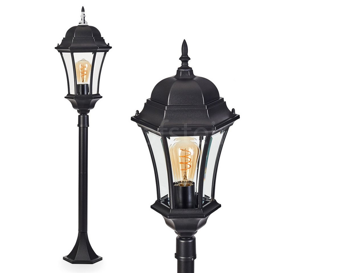 hofstein Pollerleuchte Wegeleuchte aus Metall/Glas in Schwarz/Klar, ohne Leuchtmittel, Wechselscheiben in Klar, antike Außenleuchte, Gartenlampe, IP44, 1xE27 hofstein Pollerleuchte Wegeleuchte aus Metall/Glas in Schwarz/Klar, ohne Leuchtmittel, Wechselscheiben in Klar, antike Außenleuchte, Gartenlampe, IP44, 1xE27 von hofstein