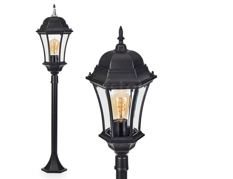 hofstein Pollerleuchte Wegeleuchte aus Metall/Glas in Schwarz/Klar, ohne Leuchtmittel, Wechselscheiben in Klar, antike Außenleuchte, Gartenlampe, IP44, 1xE27 hofstein Pollerleuchte Wegeleuchte aus Metall/Glas in Schwarz/Klar, ohne Leuchtmittel, Wechselscheiben in Klar, antike Außenleuchte, Gartenlampe, IP44, 1xE27 von hofstein