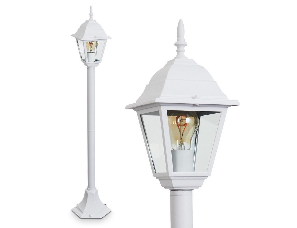 hofstein Pollerleuchte Wegeleuchte aus Metall/Glas in Weiß/Klar, ohne Leuchtmittel, Außenleuchte, Gartenbeleuchtung IP44, 1x E27, ohne Leuchtmittel hofstein Pollerleuchte Wegeleuchte aus Metall/Glas in Weiß/Klar, ohne Leuchtmittel, Außenleuchte, Gartenbeleuchtung IP44, 1x E27, ohne Leuchtmittel von hofstein