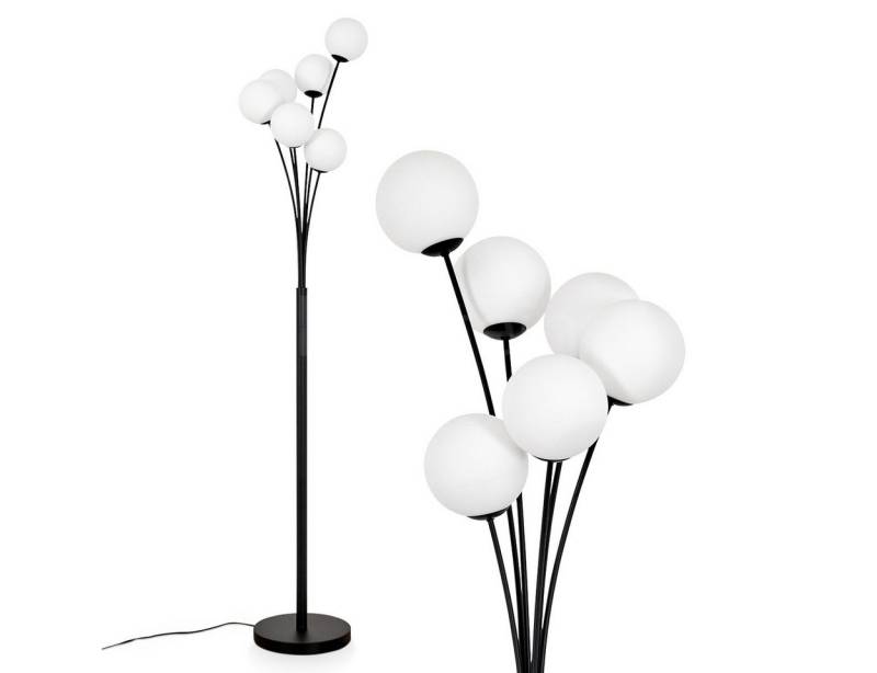 hofstein Stehlampe Stehlampe aus Metall/Glas in Schwarz/Weiß, ohne Leuchtmittel, Leuchte mit Glasschirmen (12cm), dimmbar, 6xG9, ohne Leuchtmittel von hofstein